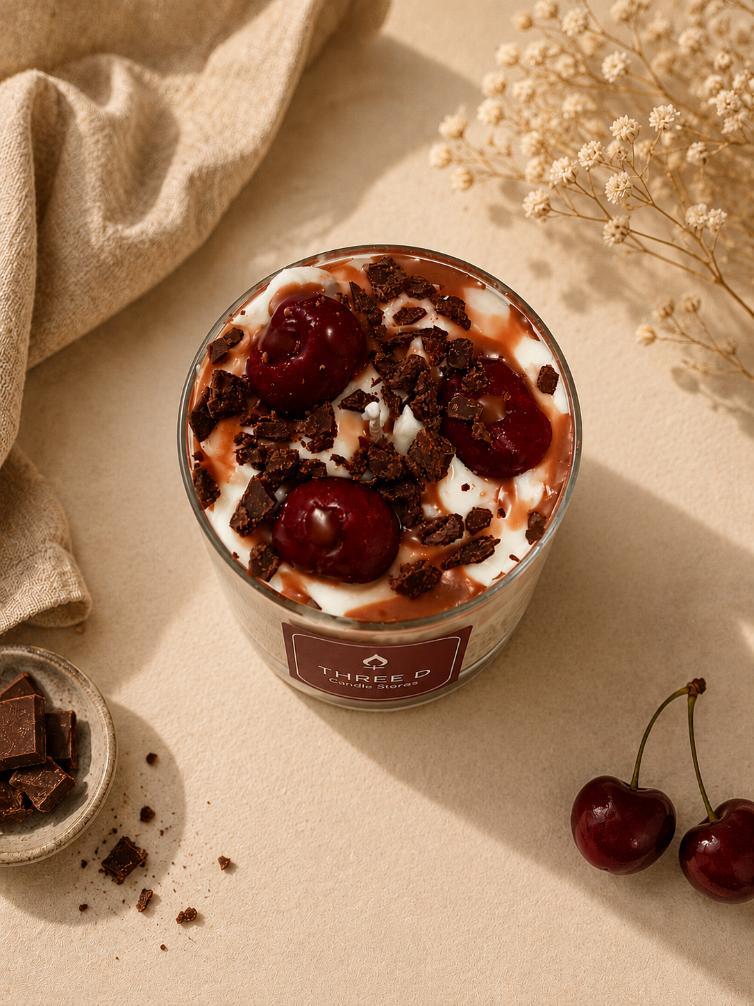 Cherry Chocolate Dessert Candle | Fruity Chocolate Scent